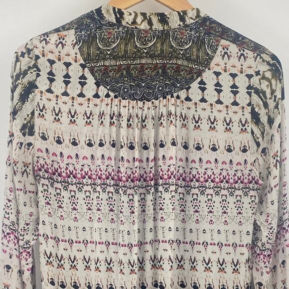 Anthropologie TINY Mollie Boho Tunic Mini Dress Drop Waist Long Sleeve Print XS - Picture 5 of 8